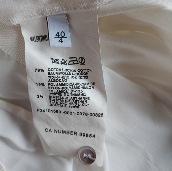 VALENTINO White Flared Long Sleeve Dress Shirt - Picture 10 of 12